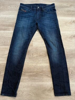 Diesel Jeans Men 31x30 Blue Thommer Slim Skinny Fit Stretch Distress Wash RM035